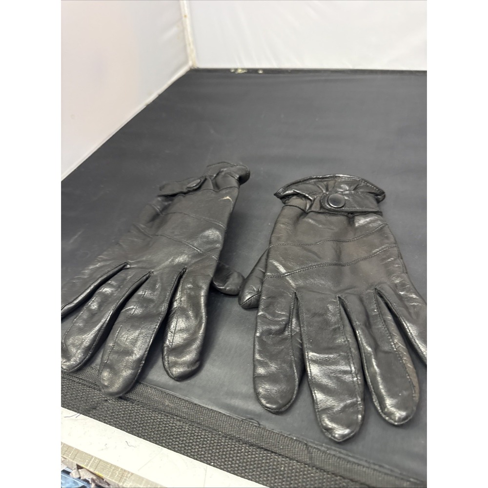 vintage black gloves size large lined